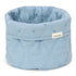 Little Dutch Quilted Reversible Round Storage Basket | Pure Soft Blue (Small)