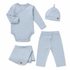 BOKI 4 Piece Organic Pointelle Bundle Set | Powder Blue
