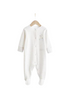 Embroidered Cotton Bunny Growsuit | Natural Stripe