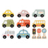 TookyToy Wooden Transportation and Street Sign Playset (Pastel)