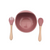 Full of Beans Silicone Bowl, Spoon & Fork Set | Dusty Pink