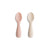 Mushie Silicone Toddler Starter Spoons | Blush & Shifting Sand (2 Pack)