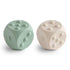 Mushie Dice Press Toy | Cambridge Blue & Shifting Sand