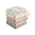 Mushie Baby Washcloth Set | Pink Flowers (Set of 5)