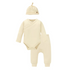 BOKI 3 Piece Organic Brushed Cotton Fold-Over Set with Beanie | Honey Cream