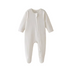BOKI Organic Cotton Honeycomb 2-Way Long Sleeve Zipsuit | Milk