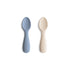 Mushie Silicone Toddler Starter Spoons | Tradewinds & Shifting Sand (2 Pack)