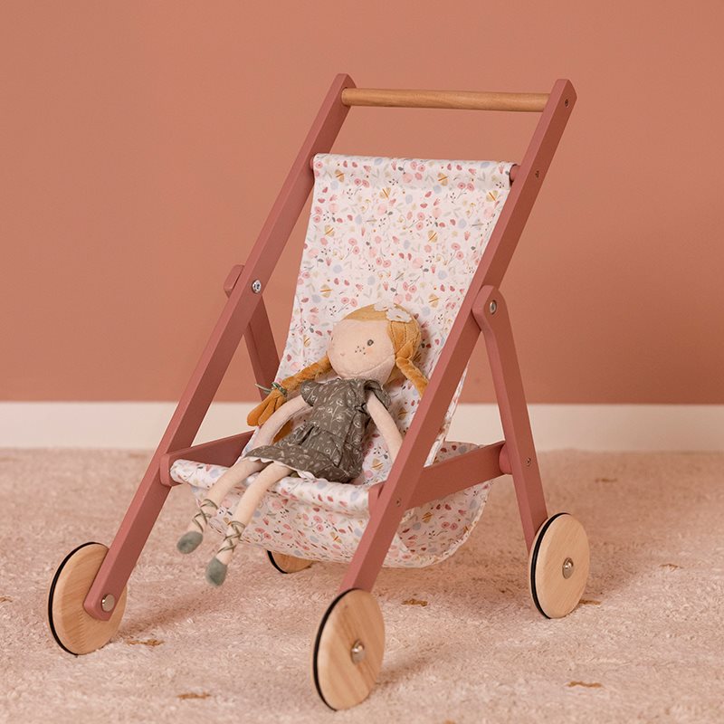 wooden baby doll stroller Little Dutch Wooden Doll Stroller