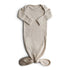 Mushie Ribbed Knotted Baby Gown | Beige Melange