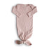 Mushie Ribbed Knotted Baby Gown | Blush