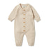 Wilson & Frenchy Knitted Button Growsuit | Oatmeal Melange