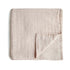 Mushie Organic Cotton Muslin Swaddle Blanket | Caramel Polka Dots