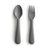 Mushie Fork & Spoon Set | Smoke