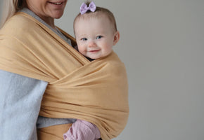 Mushie Organic Cotton Baby Wrap Mustard Melange Full of Beans Baby Kids Boutique
