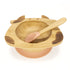 Organic Bamboo Bowl & Spoon Set | Happy Cow | Apricot