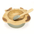 Organic Bamboo Bowl & Spoon Set | Happy Cow | Sage